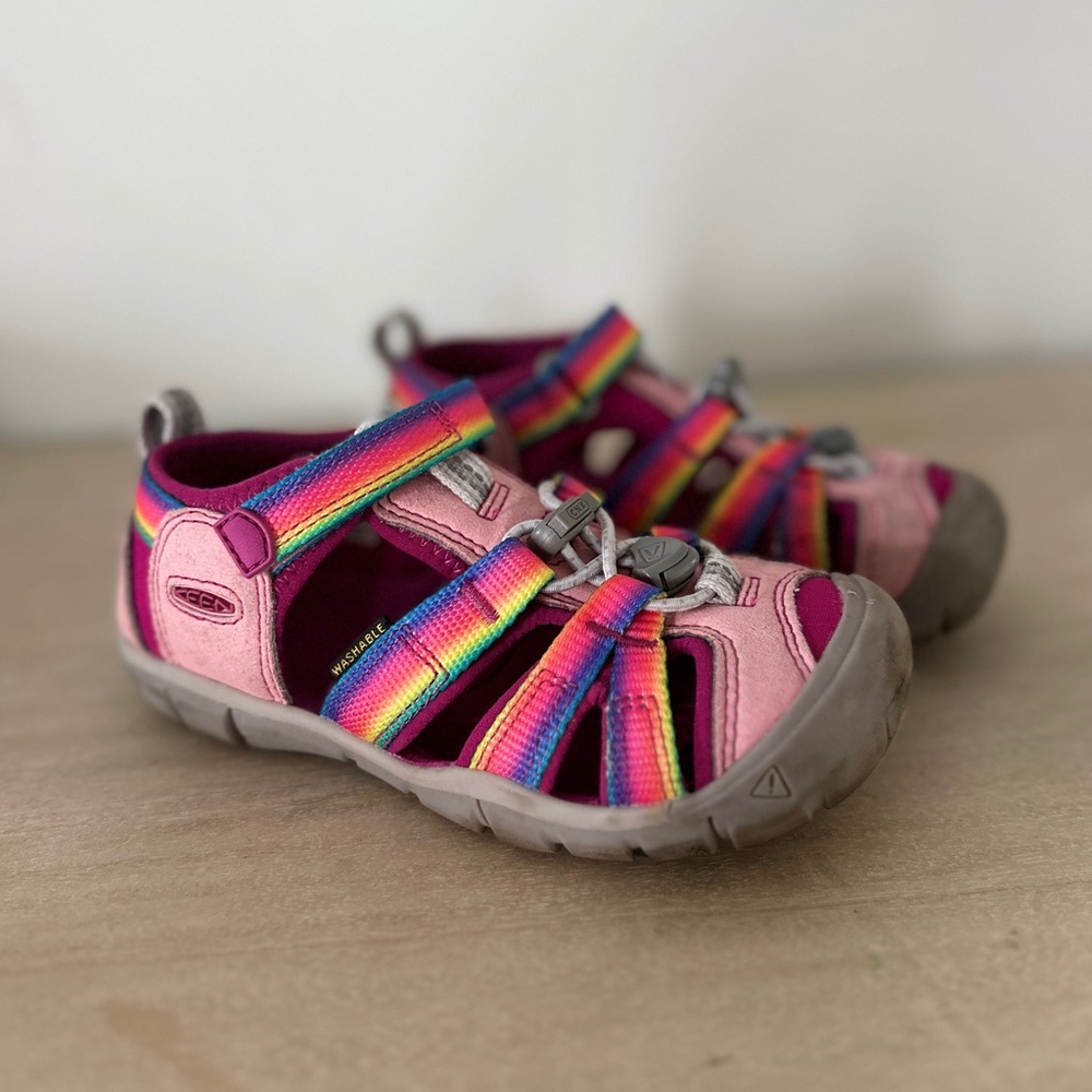 Toddler Girl KEEN Seacamp Sandal Rainbow/Festival Fuchsia Size 10